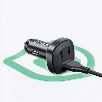 Acefast car charger 66W 2x USB Type C / USB, PPS, Power Delivery, Quick Charge 4.0, AFC, FCP, SCP black (B3 black)