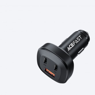 Acefast car charger 66W 2x USB Type C / USB, PPS, Power Delivery, Quick Charge 4.0, AFC, FCP, SCP black (B3 black)