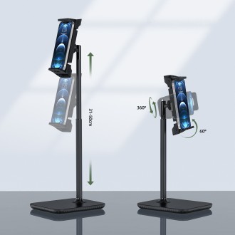 Acefast telescopic phone and tablet holder (135-230mm wide) for the desk 360 ° black (E4 black)