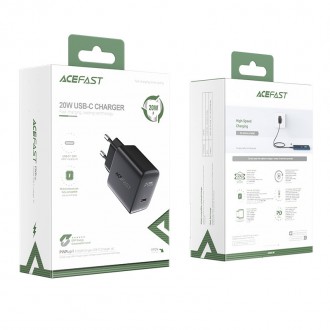 Acefast fast charger USB Type C 20W Power Delivery black (A1 EU black)