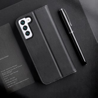Dux Ducis Hivo Leather Flip Cover Genuine Leather Wallet For Cards And Documents Samsung Galaxy S22 Black