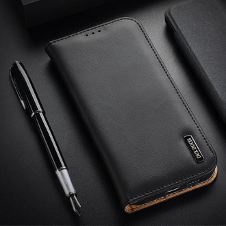 Dux Ducis Hivo Leather Flip Cover Genuine Leather Wallet For Cards And Documents Samsung Galaxy S22 + (S22 Plus) Black