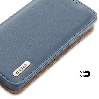 Dux Ducis Hivo Leather Flip Cover Genuine Leather Wallet For Cards And Documents Samsung Galaxy S22 + (S22 Plus) Blue