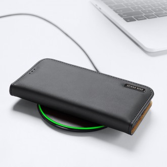 Dux Ducis Hivo Leather Flip Cover Genuine Leather Wallet For Cards And Documents Samsung Galaxy S22 Ultra Red