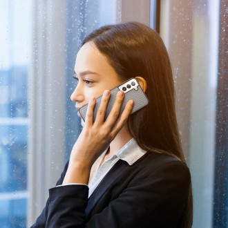 Dux Ducis Fino case is made of nylon material for Samsung Galaxy S22 blue