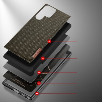 Dux Ducis Fino case is made of nylon material for Samsung Galaxy S22 Ultra green