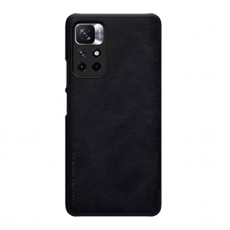 Nillkin Qin Case Case for Xiaomi Redmi Note 11T 5G / Note 11S 5G / Note 11 5G (China) / Poco M4 Pro 5G Camera Protector Holster Cover Flip Cover Black