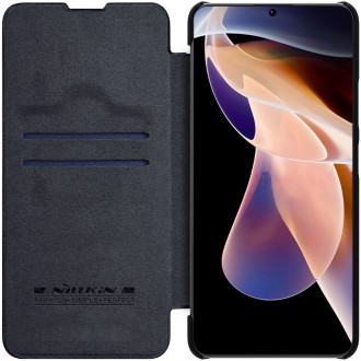 Nillkin Qin Case Cover pro Xiaomi Redmi Note 11 Pro+ (Čína) / Redmi Note 11 Pro (Čína) / Mi11i HyperCharge Camera Protector Holster Cover Flip Case Bl