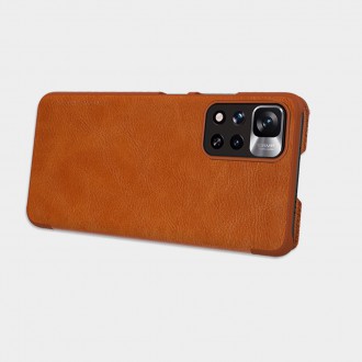 Nillkin Qin Case Cover for Xiaomi Redmi Note 11 Pro+ (Čína) / Redmi Note 11 Pro (Čína) / Mi11i HyperCharge Camera Protector Holster Cover Flip Case Br