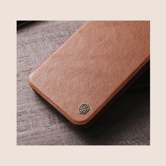 Nillkin Qin Leather Pro Case Case For Samsung Galaxy S22 Camera Protector Holster Cover Flip Cover Brown