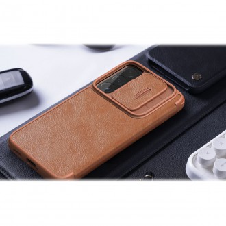 Nillkin Qin Leather Pro Case Case for Samsung Galaxy S22 + (S22 Plus) Camera Protector Holster Cover Flip Cover Black