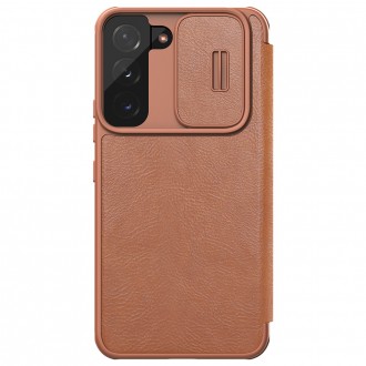 Nillkin Qin Leather Pro Case Case for Samsung Galaxy S22 + (S22 Plus) Camera Protector Holster Cover Flip Cover Brown