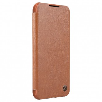 Nillkin Qin Leather Pro Case Case for Samsung Galaxy S22 + (S22 Plus) Camera Protector Holster Cover Flip Cover Brown