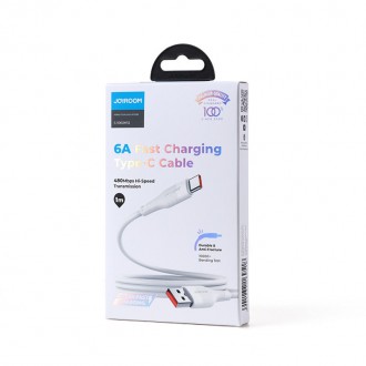 Joyroom USB cable - USB Type C for fast charging / data transmission 6A 1m white (S-1060M12)