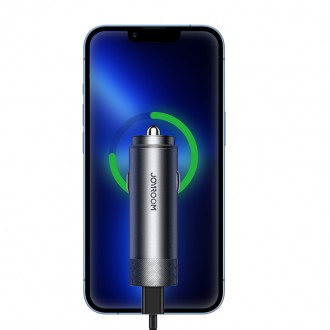 Joyroom nabíječka do auta 2 x USB-C 50W s PD, QC, PPS šedá (JR-CL13)