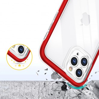 Clear 3in1 case for iPhone 11 Pro frame cover gel red
