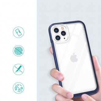 Clear 3in1 case for iPhone 11 Pro Max blue frame gel cover