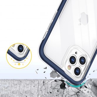 Clear 3in1 case for iPhone 11 Pro Max blue frame gel cover
