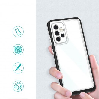 Clear 3in1 Case for Samsung Galaxy A52s 5G / A52 5G / A52 4G Frame Gel Cover Black