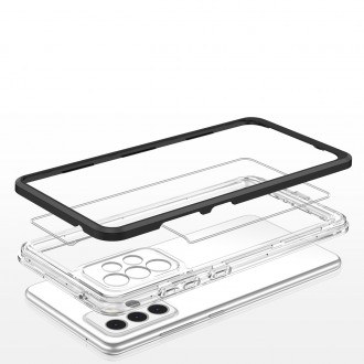 Clear 3in1 Case for Samsung Galaxy A52s 5G / A52 5G / A52 4G Frame Gel Cover Black