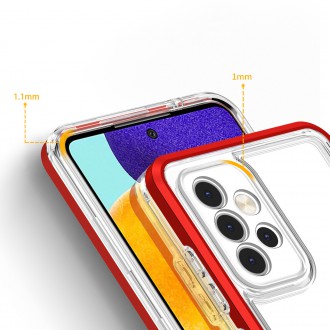 Clear 3in1 Case for Samsung Galaxy A52s 5G / A52 5G / A52 4G Frame Gel Cover Red