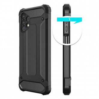 Hybrid Armor Case Tough Rugged Cover for Samsung Galaxy A73 black