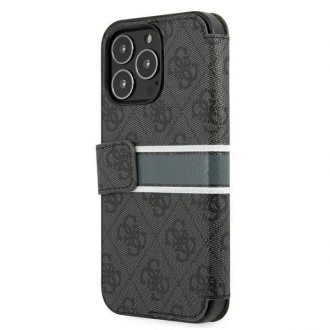 Guess GUBKP13L4GDGR iPhone 13 Pro / 13 6,1&quot; šedá/šedá kniha 4G Stripe