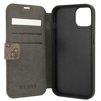 Guess GUBKP13S4GMGBR iPhone 13 mini 5,4&quot; hnědá/hnědá kniha 4G velké kovové logo
