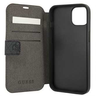 Guess GUBKP13S4GMGGR iPhone 13 mini 5,4&quot; šedá/šedá kniha 4G velké kovové logo