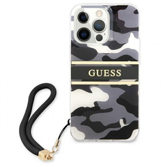 Guess GUHCP13LKCABBK iPhone 13 Pro / 13 6,1&quot; černo/černé pevné pouzdro Camo Strap Collection