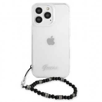 Guess GUHCP13LKPSBK iPhone 13 Pro / 13 6,1&quot; průhledné pevné pouzdro Black Pearl