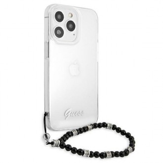 Guess GUHCP13LKPSBK iPhone 13 Pro / 13 6,1&quot; průhledné pevné pouzdro Black Pearl
