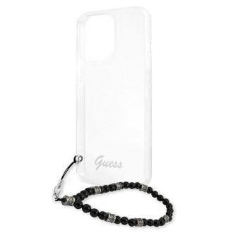 Guess GUHCP13LKPSBK iPhone 13 Pro / 13 6,1&quot; průhledné pevné pouzdro Black Pearl