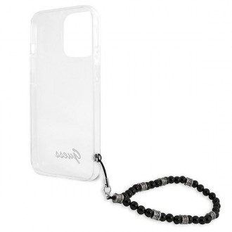 Guess GUHCP13LKPSBK iPhone 13 Pro / 13 6,1&quot; průhledné pevné pouzdro Black Pearl