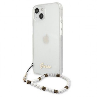 Guess GUHCP13MKPSWH iPhone 13 6,1&quot; průhledné pevné pouzdro White Pearl