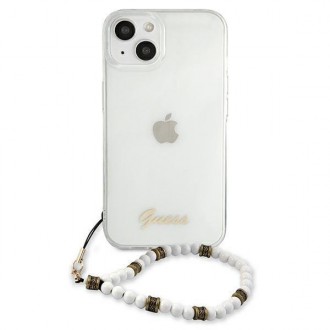 Guess GUHCP13MKPSWH iPhone 13 6,1&quot; průhledné pevné pouzdro White Pearl