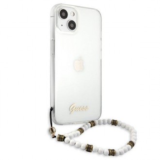 Guess GUHCP13MKPSWH iPhone 13 6,1&quot; průhledné pevné pouzdro White Pearl