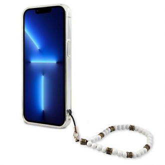 Guess GUHCP13MKPSWH iPhone 13 6,1&quot; průhledné pevné pouzdro White Pearl