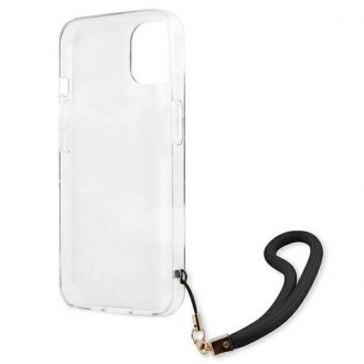 Guess GUHCP13SKCABBK iPhone 13 mini 5,4&quot; černo/černé pevné pouzdro Camo Strap Collection