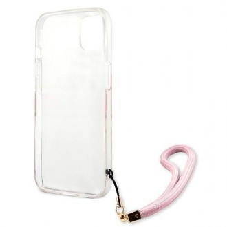Guess GUHCP13SKCABPI iPhone 13 mini 5,4&quot; růžové/růžové pevné pouzdro Camo Strap Collection