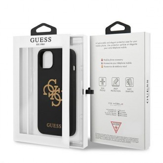 Guess GUHCP13SLS4GGBK iPhone 13 mini 5,4&quot; černý/černý pevný obal Silikonové 4G logo