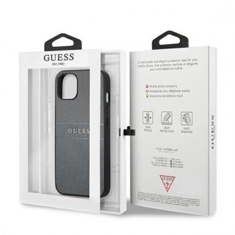 Guess GUHCP13SPSASBGR iPhone 13 mini 5,4&quot; šedý/šedý řemínek Saffiano