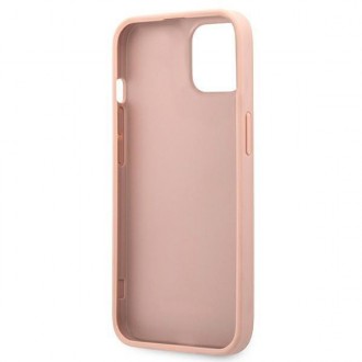 Guess GUHCP13SSA4GSPI iPhone 13 mini 5,4&quot; růžové/růžové pevné pouzdro Saffiano 4G Metal Logo