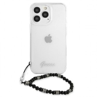 Guess GUHCP13XKPSBK iPhone 13 Pro Max 6,7&quot; průhledný pevný obal Black Pearl