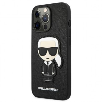 Karl Lagerfeld KLHCP13LOKPK iPhone 13 Pro / 13 6,1" czarny/black hardcase Saffiano Ikonik Karl`s Patch