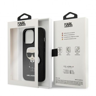 Karl Lagerfeld KLHCP13LOKPK iPhone 13 Pro / 13 6,1" czarny/black hardcase Saffiano Ikonik Karl`s Patch