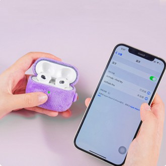 Kingxbar Plush Pods Case AirPods 3 Case Plush Cover Earphone Cover Blue