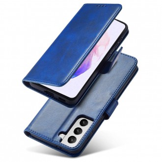 Magnet Case elegant case cover cover with a flap and stand function for Samsung Galaxy S22 Ultra blue