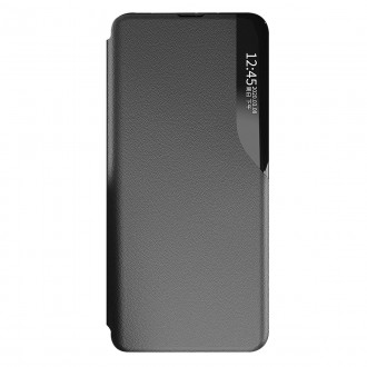 Eco Leather View Case elegant case with a flip cover and stand function for Samsung Galaxy S22 Ultra black