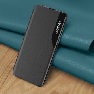 Eco Leather View Case elegant case with a flip cover and stand function for Samsung Galaxy S22 Ultra black